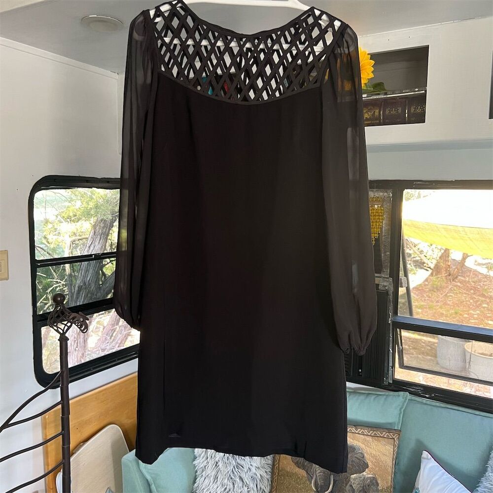White House Black Market Black Midi Dress with Timeless Elegance